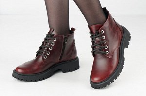 Ботинки женские коньячные из натуральной кожи демисезон, подклад байка