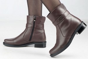 Ботинки женские бордовые из натуральной кожи зима, подклад шерстяной мех