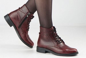 Ботинки женские коньячные из натуральной кожи демисезон, подклад байка