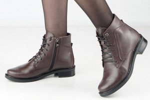 Ботинки женские бордовые из натуральной кожи демисезон, подклад байка