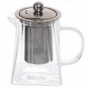 Чайник заварочный стеклянный 550мл "Bella cucina", трапеция