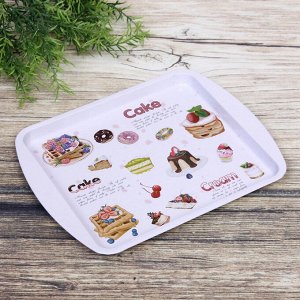 Поднос жестяной "Вкусняшки" 24,5*19,5см