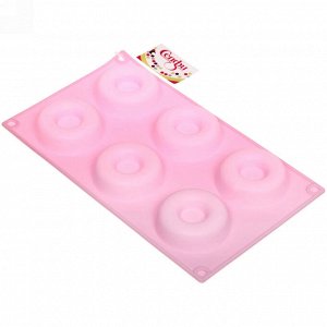 Форма силиконовая "Macarons" Пончики 28,5*17см 6ячеек