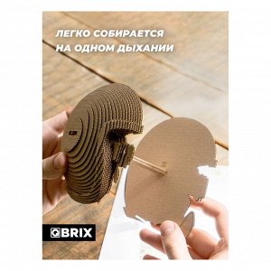 Конструктор картонный Qbrix 3D Бульдог органайзер, сборка без ножниц и клея