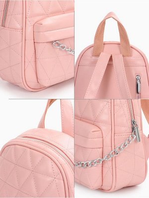 Рюкзак женский на молнии, с карманами, размер 24x12x30 см, розовый