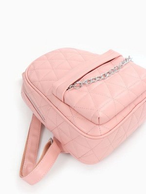 Рюкзак женский на молнии, с карманами, размер 24x12x30 см, розовый