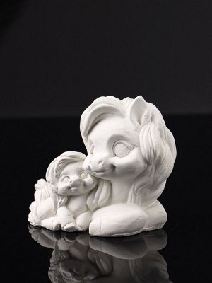 Фигурка гипс «Пони мама», 9x7x6 см, натуральный