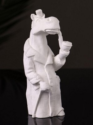 Фигурка гипс «Конь в пальто», 11x5 см, натуральный