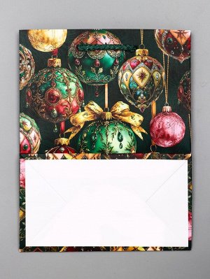 Пакет подарочный новогодний ламинированный, «Игрушки Новогодние», 18x10x22.3 см