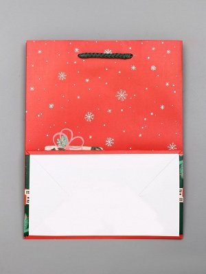 Пакет подарочный новогодний ламинированный «Подарки», 18x10x22.3 см