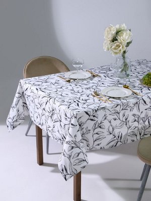 Скатерть «Доляна» Plant leaves, 146x180 см, 100% хлопок, рогожка 164 г/м²