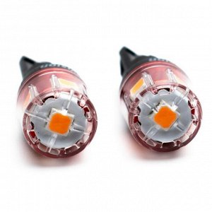 Лампа светодиодная HiVision WY5W (W2.1x9.5d, T10), 12/24В, 1.7Вт (соответствует 5Вт), оранжевые, 2700К, комплект 2 шт, арт. Л0423