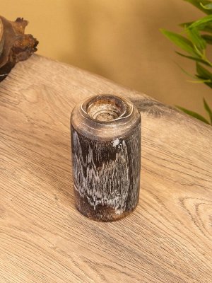 Подсвечник, d=3 см, 8x8x20 см, дерево Джати, тёмно-коричневый