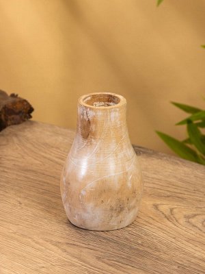 Подсвечник, d=4 см, 9x9x15 см, дерево Джати, коричневый