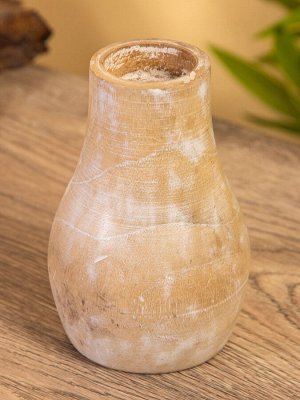 Подсвечник, d=4 см, 9x9x15 см, дерево Джати, коричневый