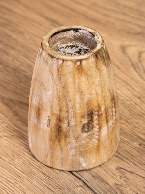 Подсвечник, d=4 см, 9x9x10 см, дерево Джати, бежевый