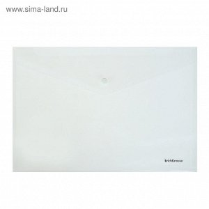 Папка-конверт на кнопке А4, 120 мкм, ErichKrause Fizzy Clear, прозрачная