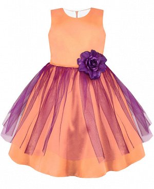 Нарядное персиковое платье для девочки Цвет: персиковый