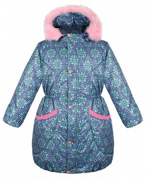 Тёплая куртка для девочки бирюзового цвета Цвет: бирюзовый