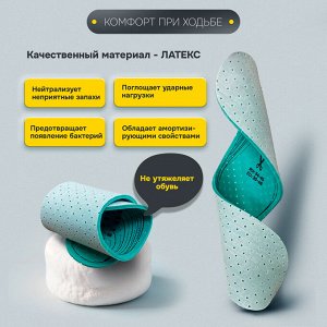 Стельки для обуви АНТИЗАПАХ, УНИВЕРСАЛЬНЫЙ размер RU 34-45 EU 35-46, SHEGRA (ШЕГРА), 700732