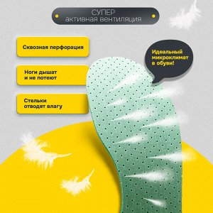 Стельки для обуви АНТИЗАПАХ, УНИВЕРСАЛЬНЫЙ размер RU 34-45 EU 35-46, SHEGRA (ШЕГРА), 700732