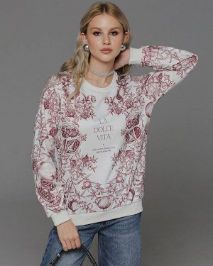 Свитшот с однотонными манжетами SWP193