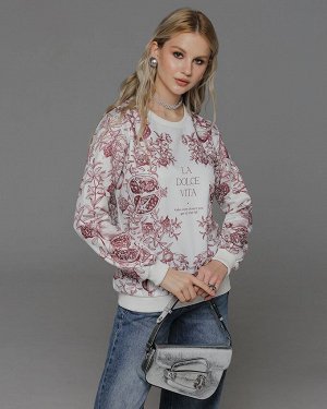 Свитшот с однотонными манжетами SWP193
