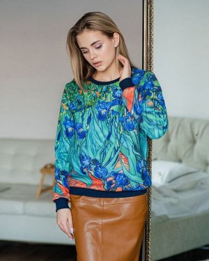 Свитшот с однотонными манжетами SWP060