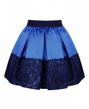 Синяя нарядная юбка в складку для девочки Цвет: синий