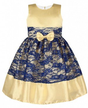 Нарядное платье с гипюром для девочки Цвет: шампань