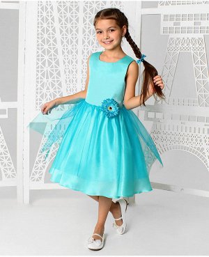 Нарядное бирюзое платье для девочки Цвет: светло-бирюзовый