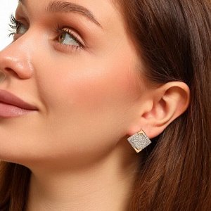 Серьги ювелирная бижутерия Дубайское золото, с покрытием позолотой 18К, вставка: фианиты, цвет: прозрачный, арт.216.257
