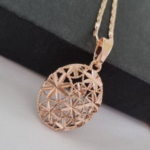 Кулон на цепочке ювелирная бижутерия коллекция "Дубай" покрытие позолота, арт.314.508