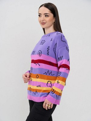 Джемпер женский 7242-40325   3661/2301089/8800550/1800445/ 1600345/2700761 ирис/гиацинт/т.синий/абрик.пунш/форзиция/красный