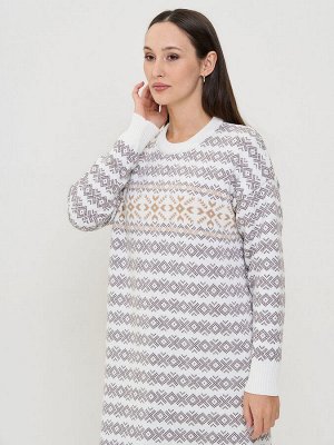 Платье женское 9242-92043   501/397/5200785 белый/тёплый серо-коричневый/латте