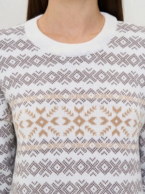 Платье женское 9242-92043   501/397/5200785 белый/тёплый серо-коричневый/латте