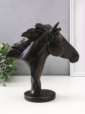 Фигурка полистоун «Бюст: Вороной конь», 21x9x22 см