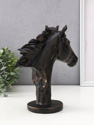 Фигурка полистоун «Бюст: Вороной конь», 21x9x22 см
