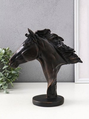 Фигурка полистоун «Бюст: Вороной конь», 21x9x22 см