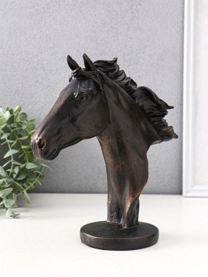 Фигурка полистоун «Бюст: Вороной конь», 21x9x22 см