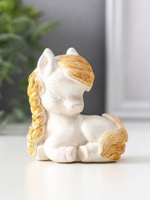 Фигурка «Пони с косой», 6.5?6?4 см, перламутр