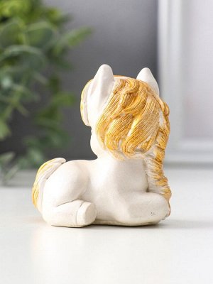 Фигурка «Пони с косой», 6.5?6?4 см, перламутр