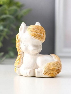 Фигурка «Пони с косой», 6.5?6?4 см, перламутр