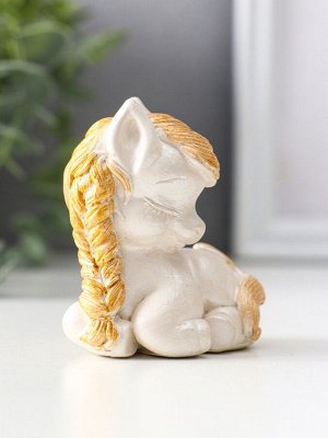 Фигурка «Пони с косой», 6.5?6?4 см, перламутр