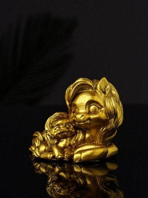 Фигурка гипс «Пони мама», 9x7x6 см, золото