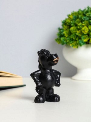 Фигурка гипс «Конь реальный», 8 см, чёрный