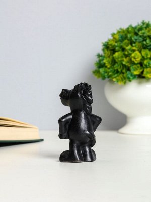 Фигурка гипс «Конь реальный», 8 см, чёрный