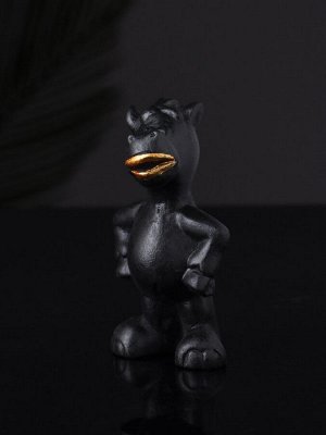 Фигурка гипс «Конь реальный», 8 см, чёрный