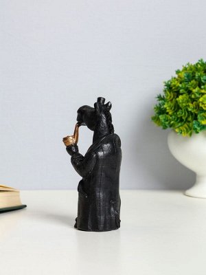 Фигурка гипс «Конь в пальто», 11x5 см, чёрный
