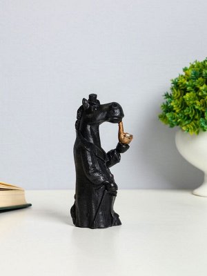 Фигурка гипс «Конь в пальто», 11x5 см, чёрный